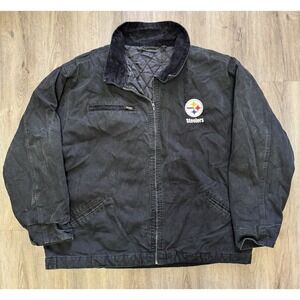 Vintage Pittsburgh Steelers Dunbrooke Quilted Canvas Jacket XL NFL USA